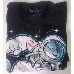 NASA Popeye Space Adult Mens Size ‎ 3XLarge Black Short  Sleeve Shirt